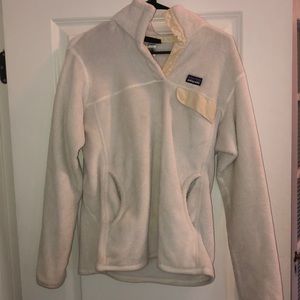 White Patagonia pullover jacket